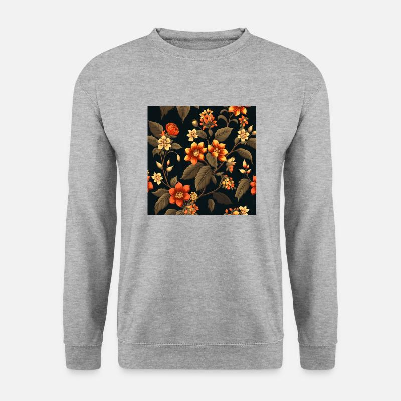 Floral Design 23 - Unisex Pullover - Weißgrau meliert