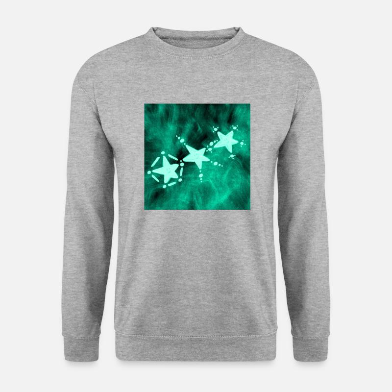 DREI BLAUE STERNE - Unisex Pullover - Weißgrau meliert