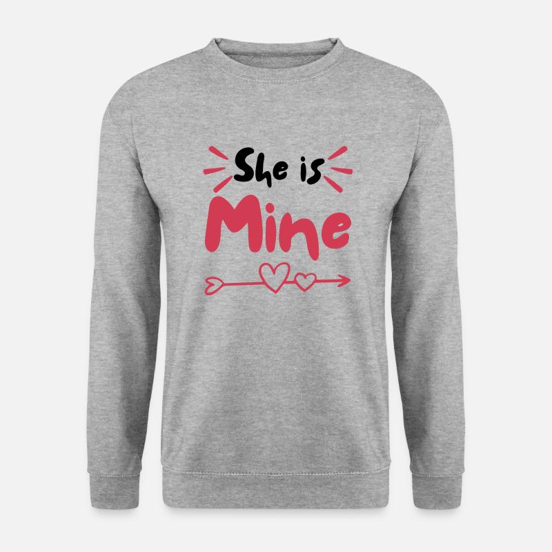 Sie gehört mir - Unisex Pullover - Weißgrau meliert