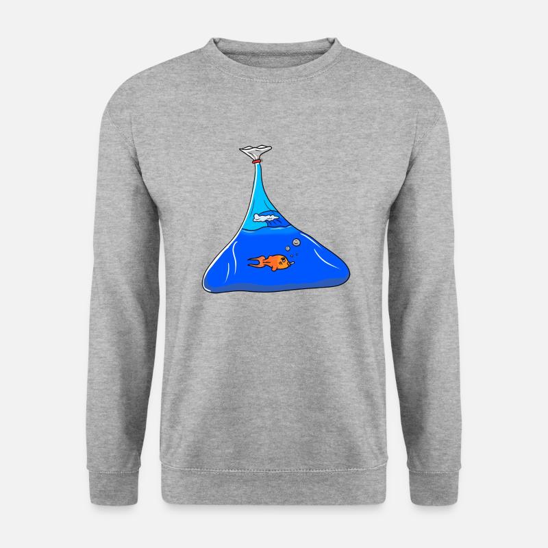 Kleine Welt. - Unisex Pullover - Weißgrau meliert