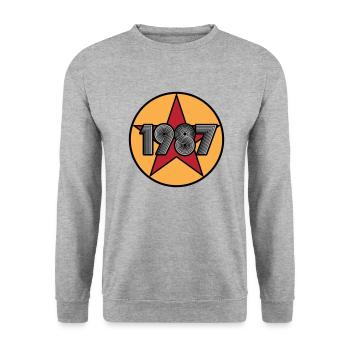 1987 Étoile du collège / Classe de '87 - Sweat-shirt Unisexe - gris chiné - Devant - Alina (178cm) & Michal (187cm)
