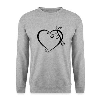 Open Heart - conception créative du cœur - Sweat-shirt Unisexe - gris chiné - Devant - Alina (178cm) & Michal (187cm)