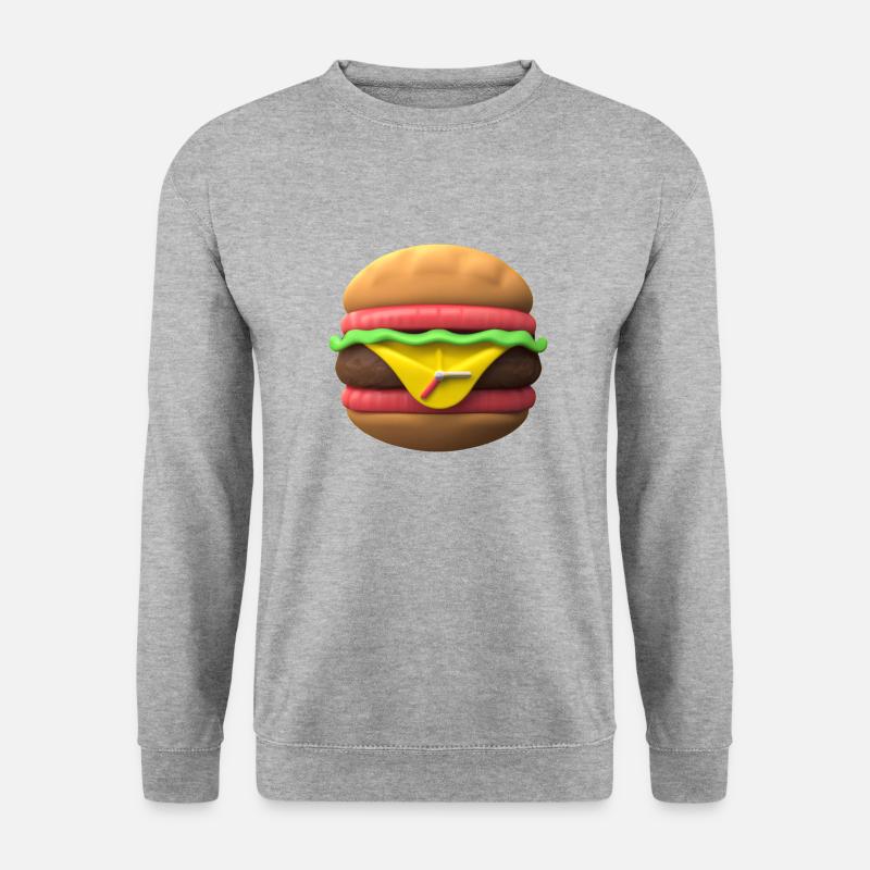 BURGER TIME - Unisex Pullover - Weißgrau meliert