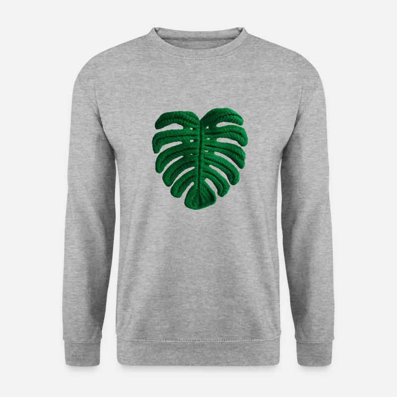 CROCHET MONSTERA - Unisex Pullover - Weißgrau meliert