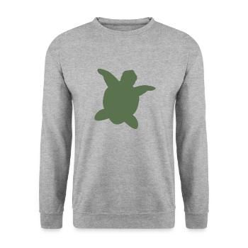 Schild Papa - Unisex Pullover - Weißgrau meliert - Vorne - Alina (178cm) & Michal (187cm)