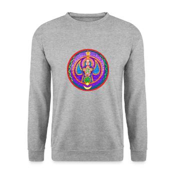 WORLD LOVE MANDALA - Unisex Sweatshirt - salt & pepper - Front - Alina (178cm) & Michal (187cm)