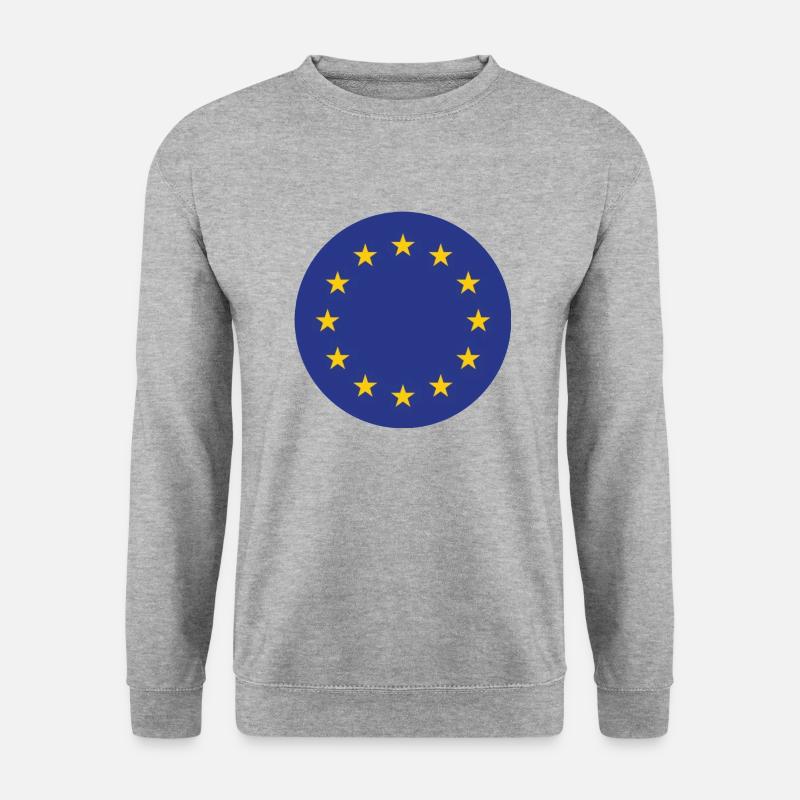 EU Flagge Kreis - Unisex Pullover - Weißgrau meliert