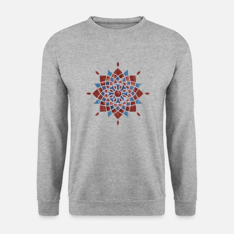 Orient Muster - Unisex Pullover - Weißgrau meliert