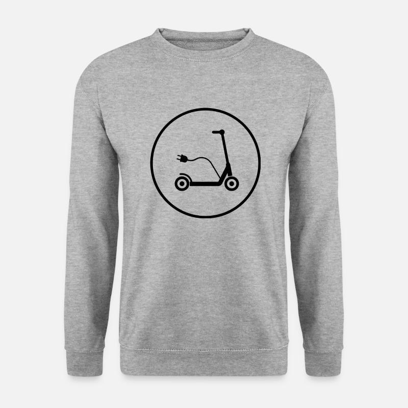 E-Scooter E-Roller Scooter - Unisex Pullover - Weißgrau meliert