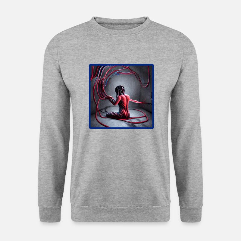 vein girl Blue - Unisex Pullover - Weißgrau meliert