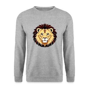 Royal Cartoon Lion Lion Comic 13 - Unisex Sweatshirt - salt & pepper - Front - Alina (178cm) & Michal (187cm)