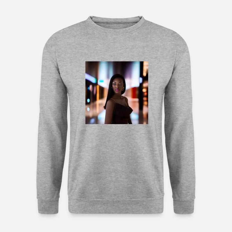 Dark Model in Shoppingmall - Unisex Pullover - Weißgrau meliert