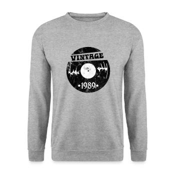 Millésime 1989 - Sweat-shirt Unisexe - gris chiné - Devant - Alina (178cm) & Michal (187cm)