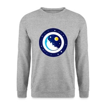 Cute Cartoon Depiction of Planet Earth 3 - Unisex Sweatshirt - salt & pepper - Front - Alina (178cm) & Michal (187cm)