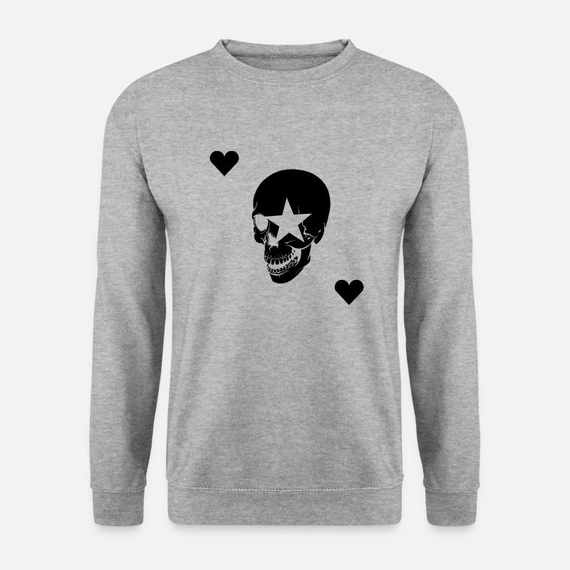 Skullstarlove - Unisex Pullover - Weißgrau meliert