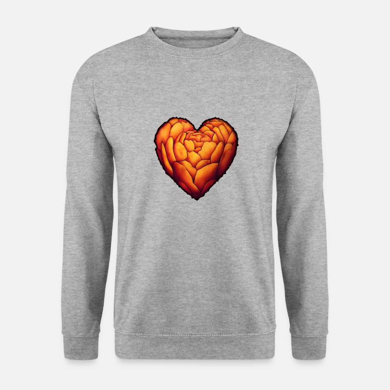 Herz - Unisex Pullover - Weißgrau meliert