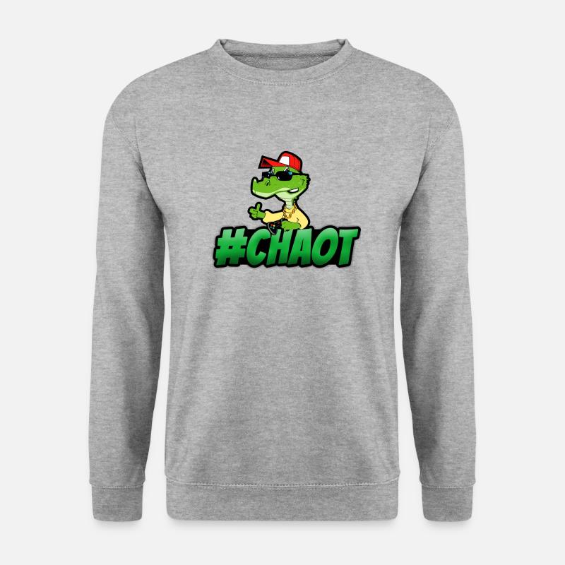 #Chaot - Unisex Pullover - Weißgrau meliert