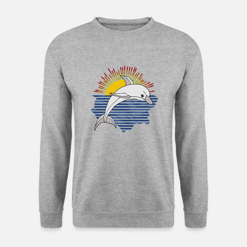 Delfin - Unisex Pullover - Weißgrau meliert