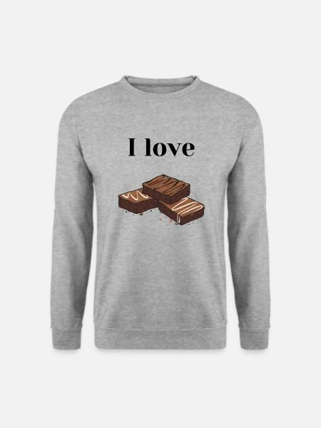 I love Brownies. - Unisex Pullover - Weißgrau meliert