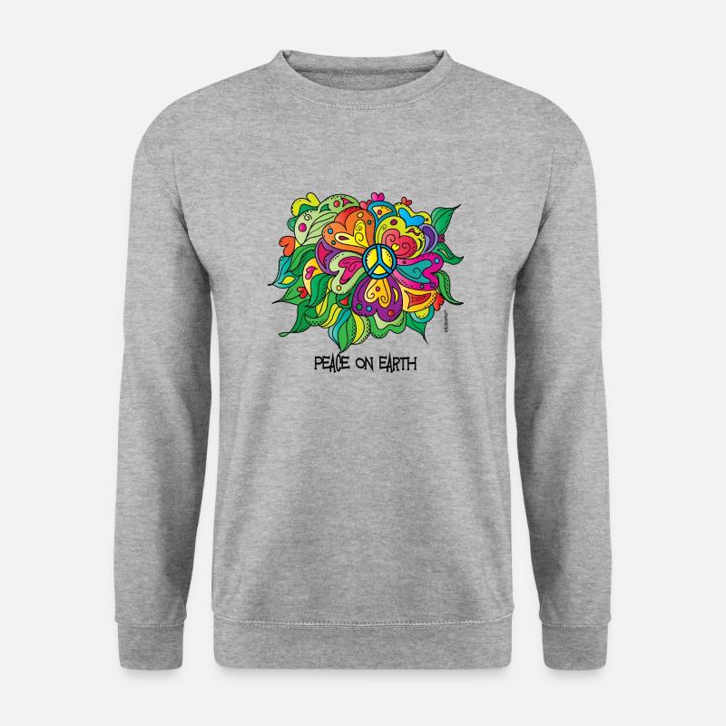 peaceONearth - Unisex Pullover - Weißgrau meliert