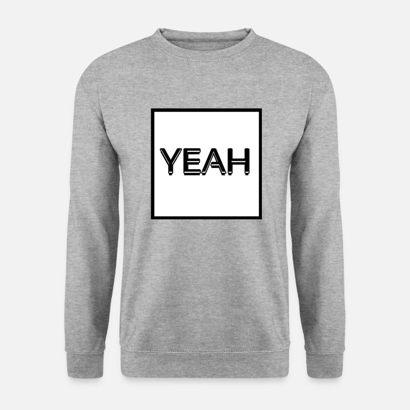 Yeah (Weiß) - Unisex Pullover - Weißgrau meliert