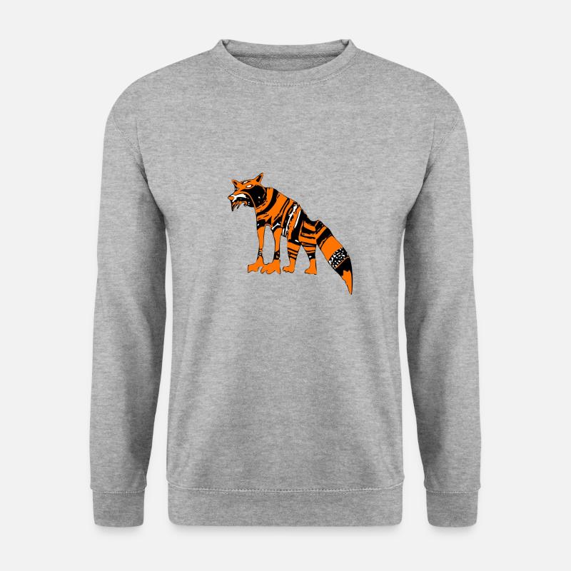 Proli der hungrige Fuchs - Unisex Pullover - Weißgrau meliert