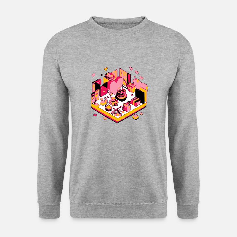 Haus der Liebe - Unisex Pullover - Weißgrau meliert