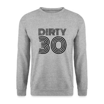 Dirty 30 30th Birthday Gift - Unisex Sweatshirt - salt & pepper - Front - Alina (178cm) & Michal (187cm)