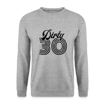 Dirty 30 30th Birthday Gift - Unisex Sweatshirt - salt & pepper - Front - Alina (178cm) & Michal (187cm)