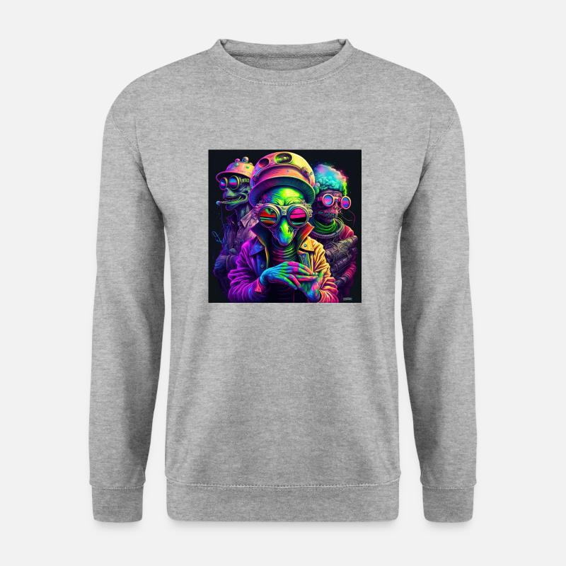 Gangster Marsianer - Unisex Pullover - Weißgrau meliert
