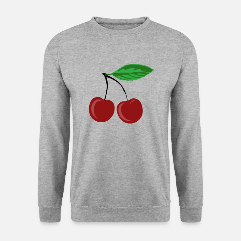 Rote Kirschen - Unisex Pullover - Weißgrau meliert