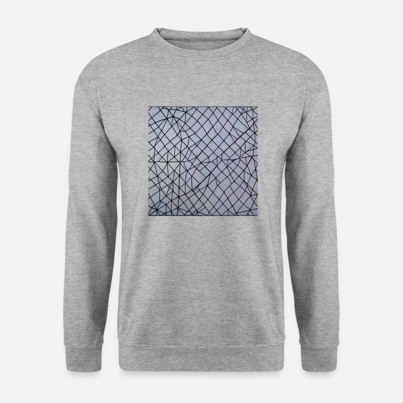Abstrakte Kunst Gitternetz - Unisex Pullover - Weißgrau meliert