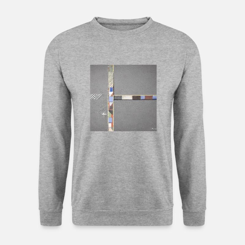 abstrakte GeometrieT 90° - Unisex Pullover - Weißgrau meliert