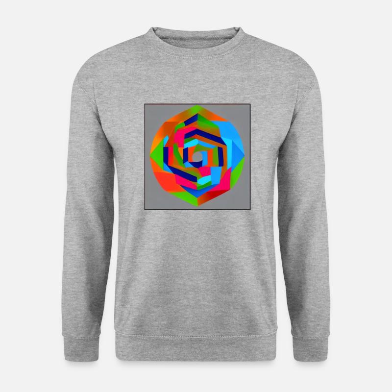 Abstrakte Geometrie Rose - Unisex Pullover - Weißgrau meliert