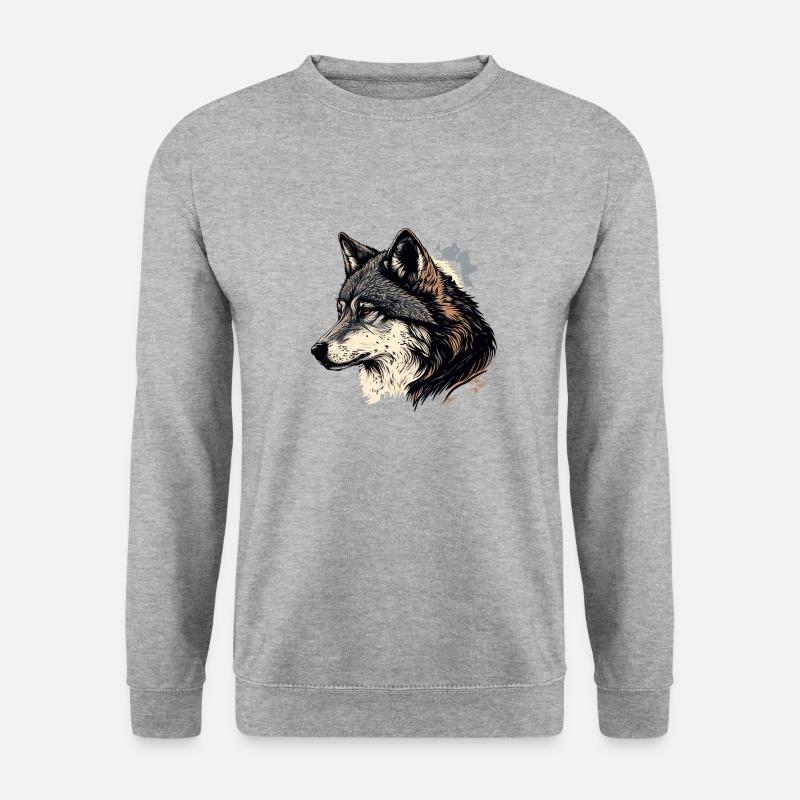 Wolf - Unisex Pullover - Weißgrau meliert