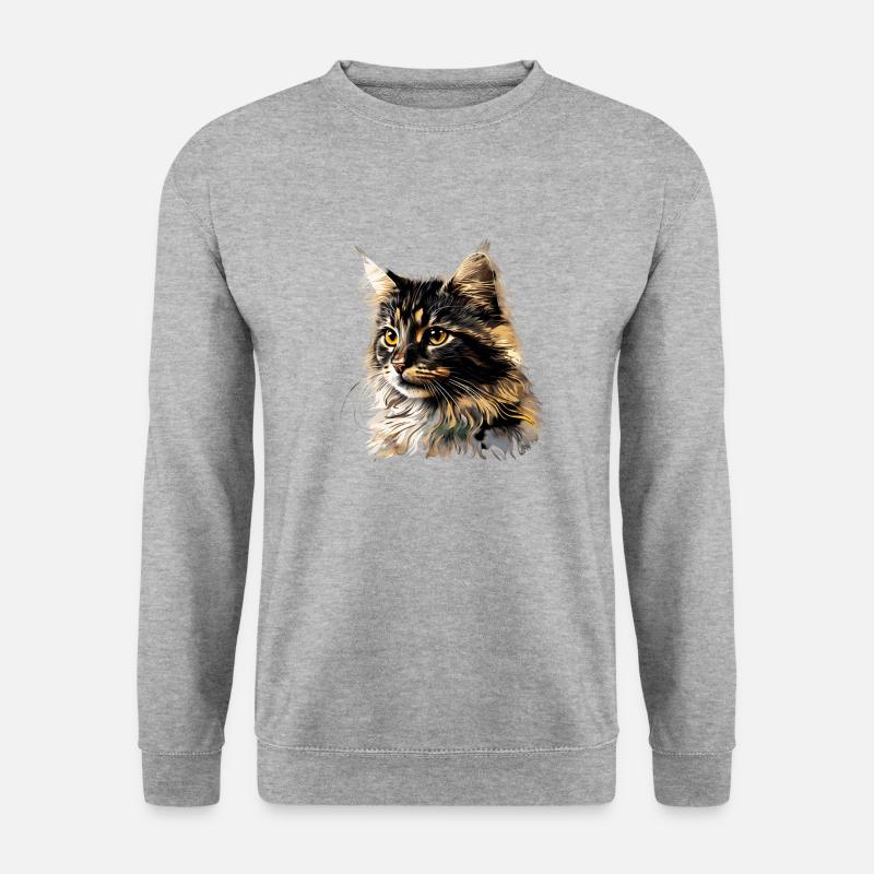 Die Katze - Unisex Pullover - Weißgrau meliert