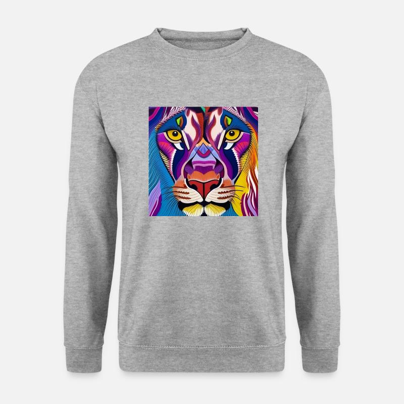 Dschungelkönig - Unisex Pullover - Weißgrau meliert