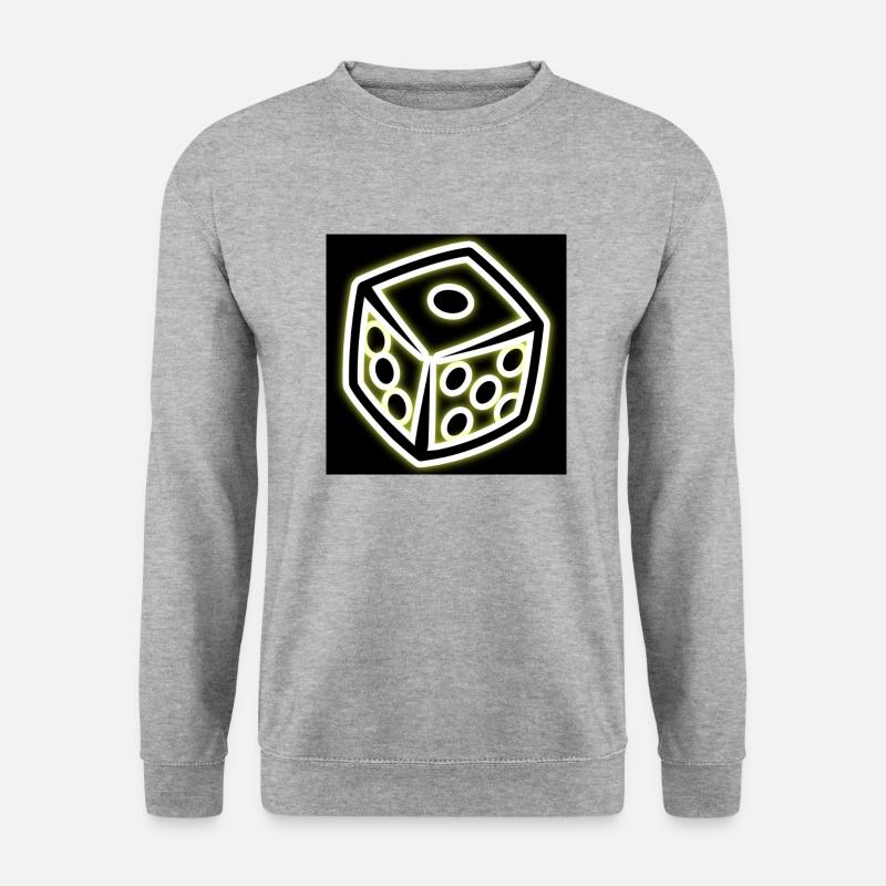 Würfel (Einzeln) - Unisex Pullover - Weißgrau meliert