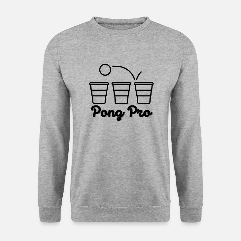 Pong Pro - Unisex Pullover - Weißgrau meliert