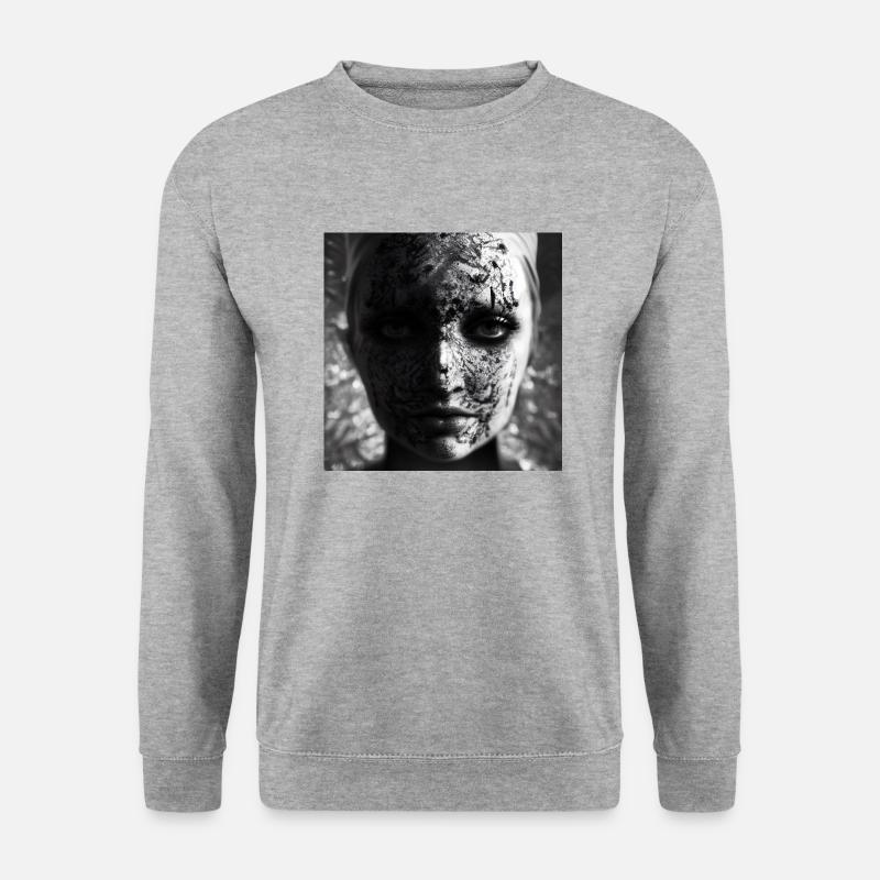 Frau black and white still - Unisex Pullover - Weißgrau meliert