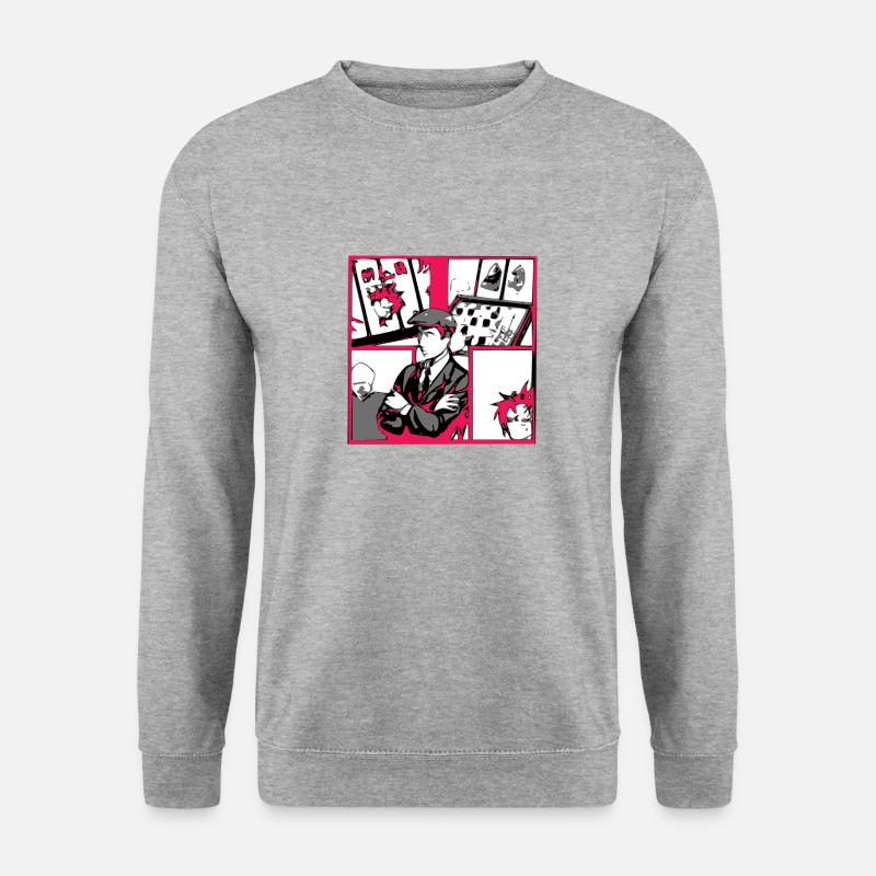Der Schachspieler - Unisex Pullover - Weißgrau meliert