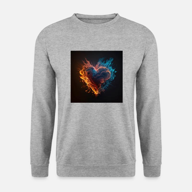 Herz aus Rauch - Unisex Pullover - Weißgrau meliert