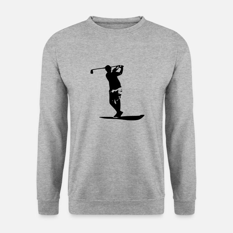 Golfer-Silhouette - Unisex Pullover - Weißgrau meliert