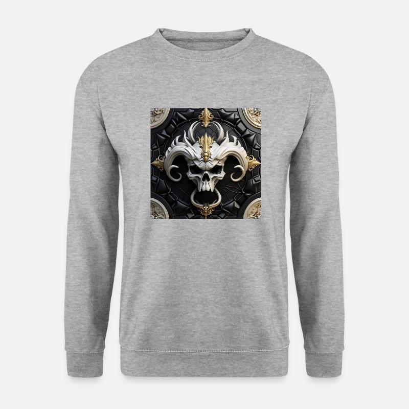 Totenkopftür - Unisex Pullover - Weißgrau meliert