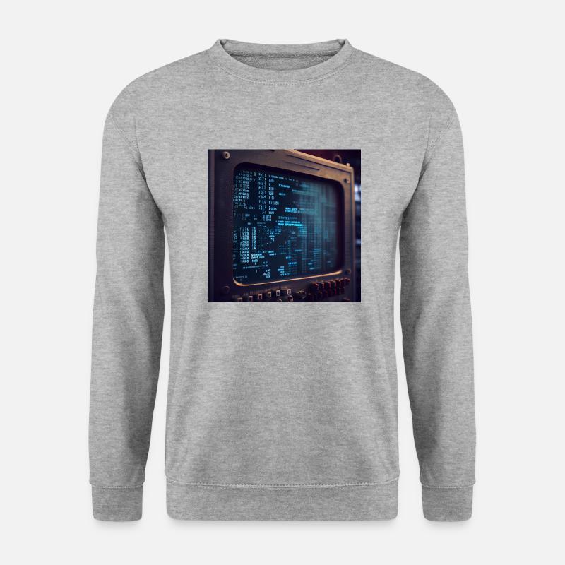 Code auf einem PC-Bildschirm - Unisex Pullover - Weißgrau meliert