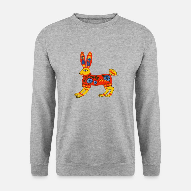 Osterhase - Unisex Pullover - Weißgrau meliert