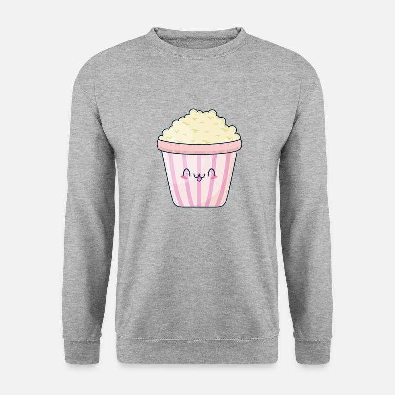 süßes Popcorn - Unisex Pullover - Weißgrau meliert