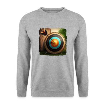 Archery requires high precision - Unisex Sweatshirt - salt & pepper - Front - Alina (178cm) & Michal (187cm)