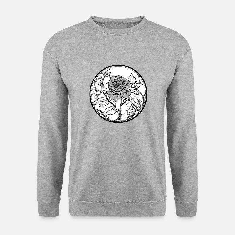 Eine Rose - Unisex Pullover - Weißgrau meliert