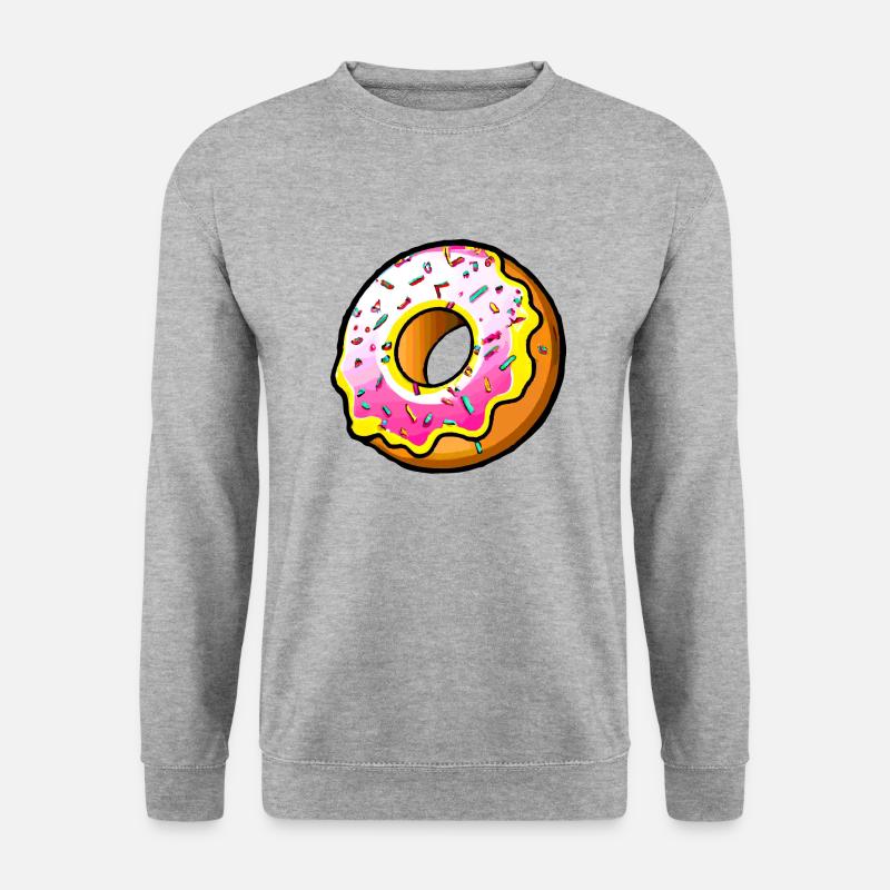 Bunter Donut - Unisex Pullover - Weißgrau meliert
